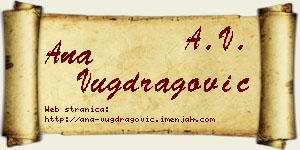 Ana Vugdragović vizit kartica